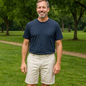 Eddie Bauer Cargo Shorts Men 40 Beige Khaki Outdoor Hiking Chino Golf Hiking Y2K